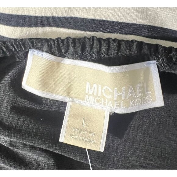 MICHAEL Michael Kors Striped-Hem Halter Top Size L Black - Picture 7 of 7
